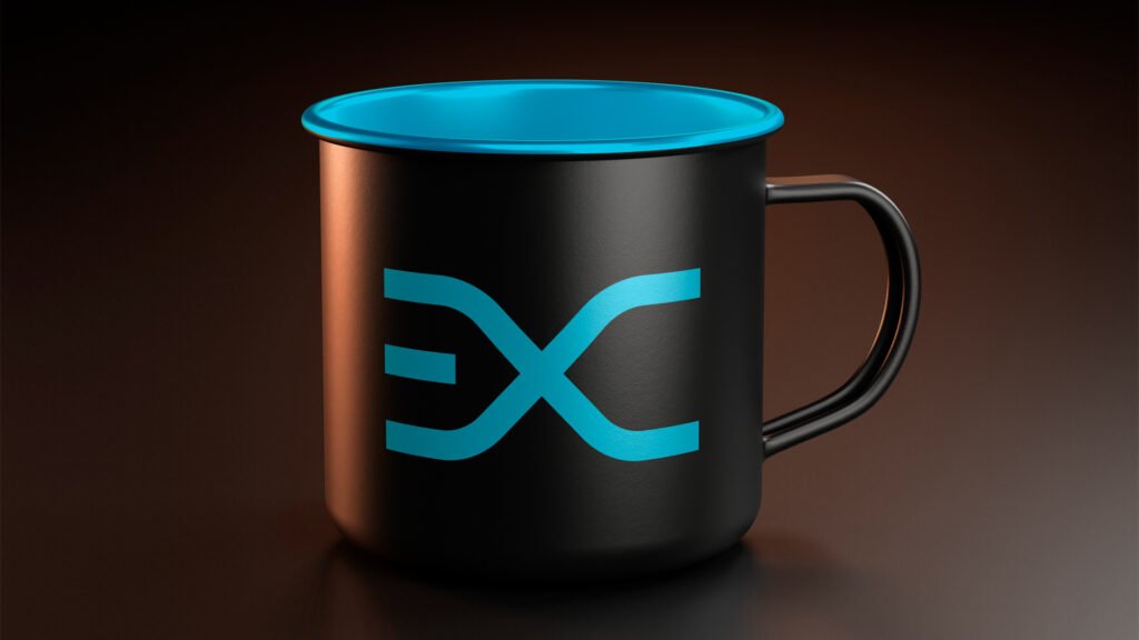 Coffee mug mockup with dark theme